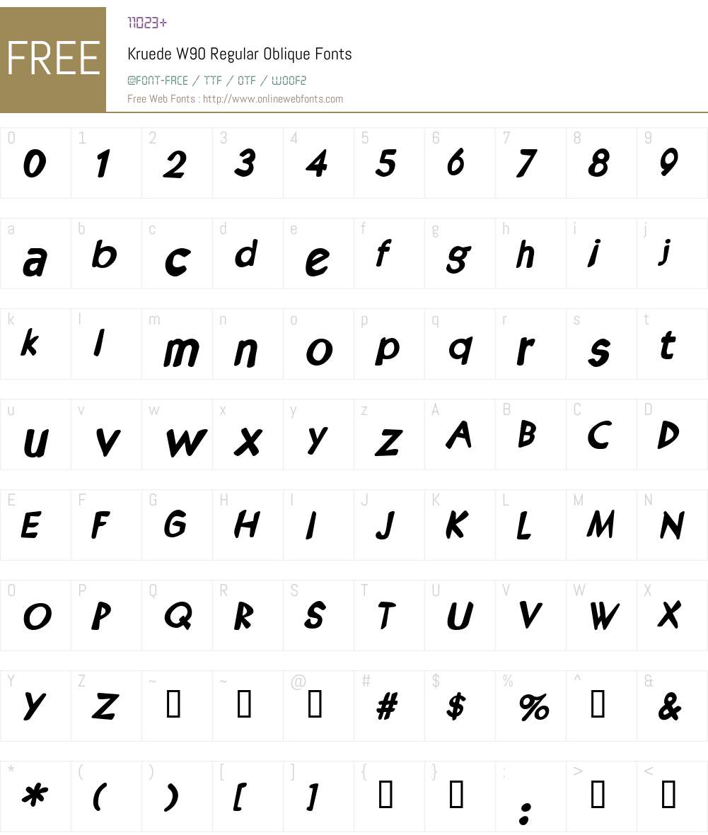 Kruede Font Screenshots