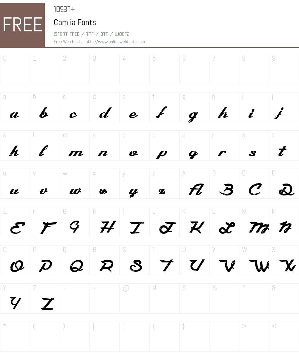 Camlia Font Screenshots