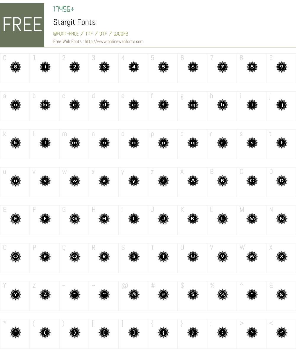 Stargit Font Screenshots