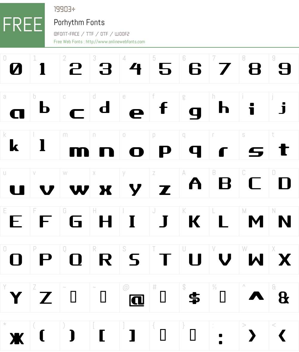 Porhythm Font Screenshots