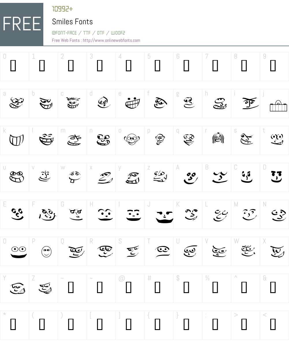 Smiles Font Screenshots