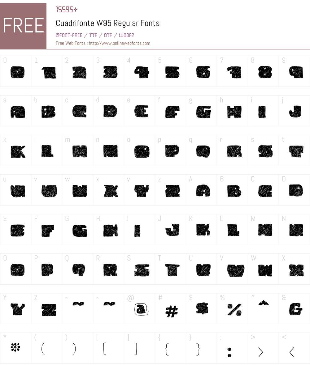 CuadrifonteW95-Regular Font Screenshots