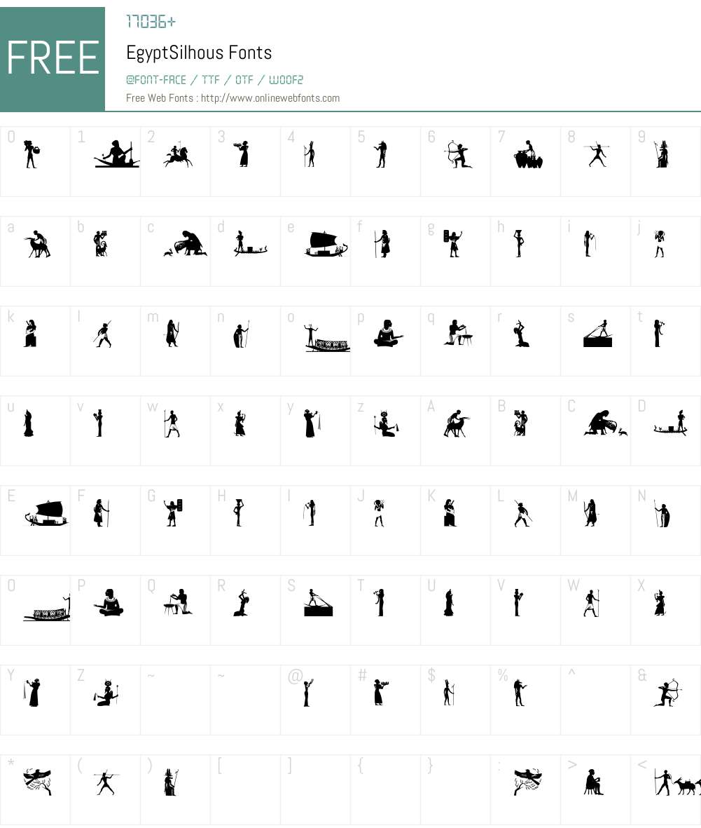 EgyptSilhous Font Screenshots