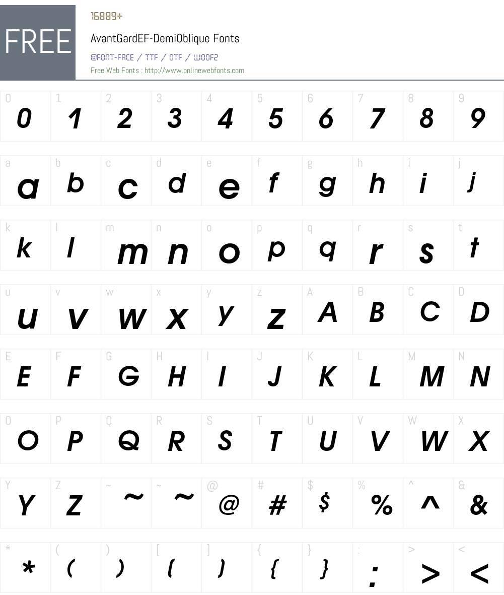 AvantGardEF Font Screenshots