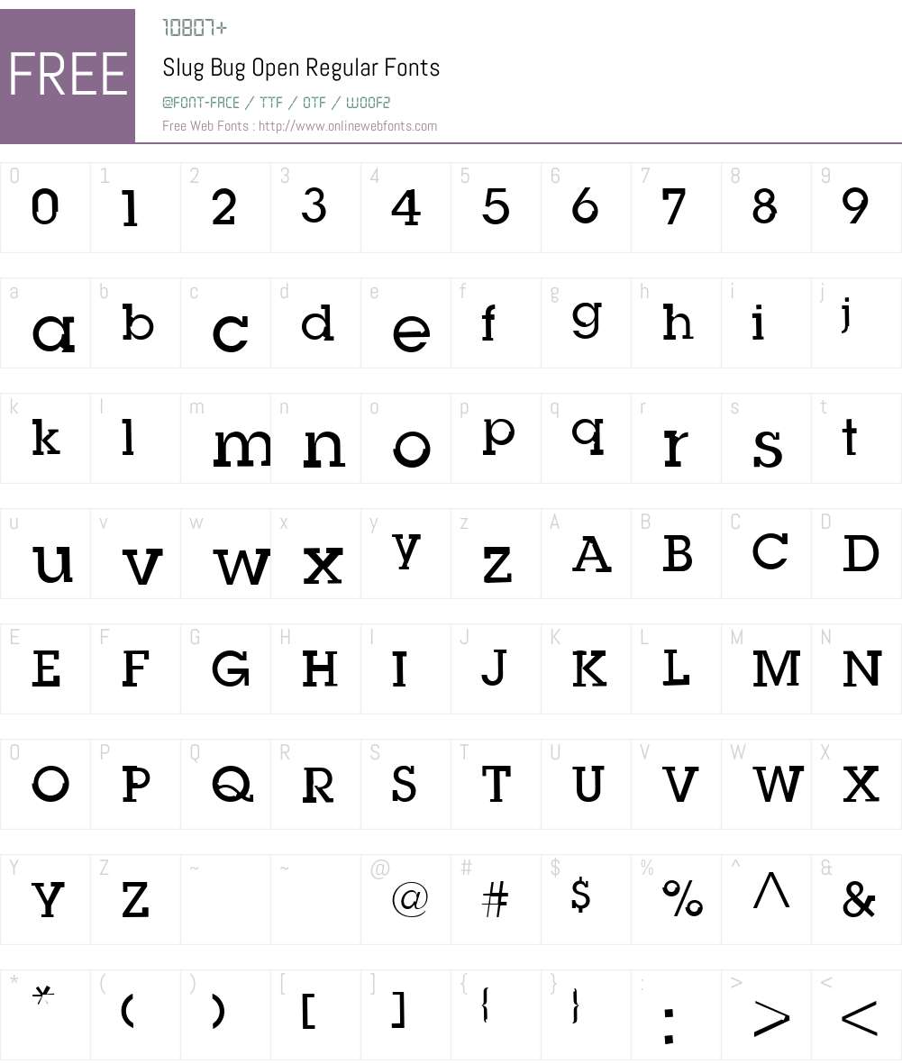 Slug Bug Font Screenshots
