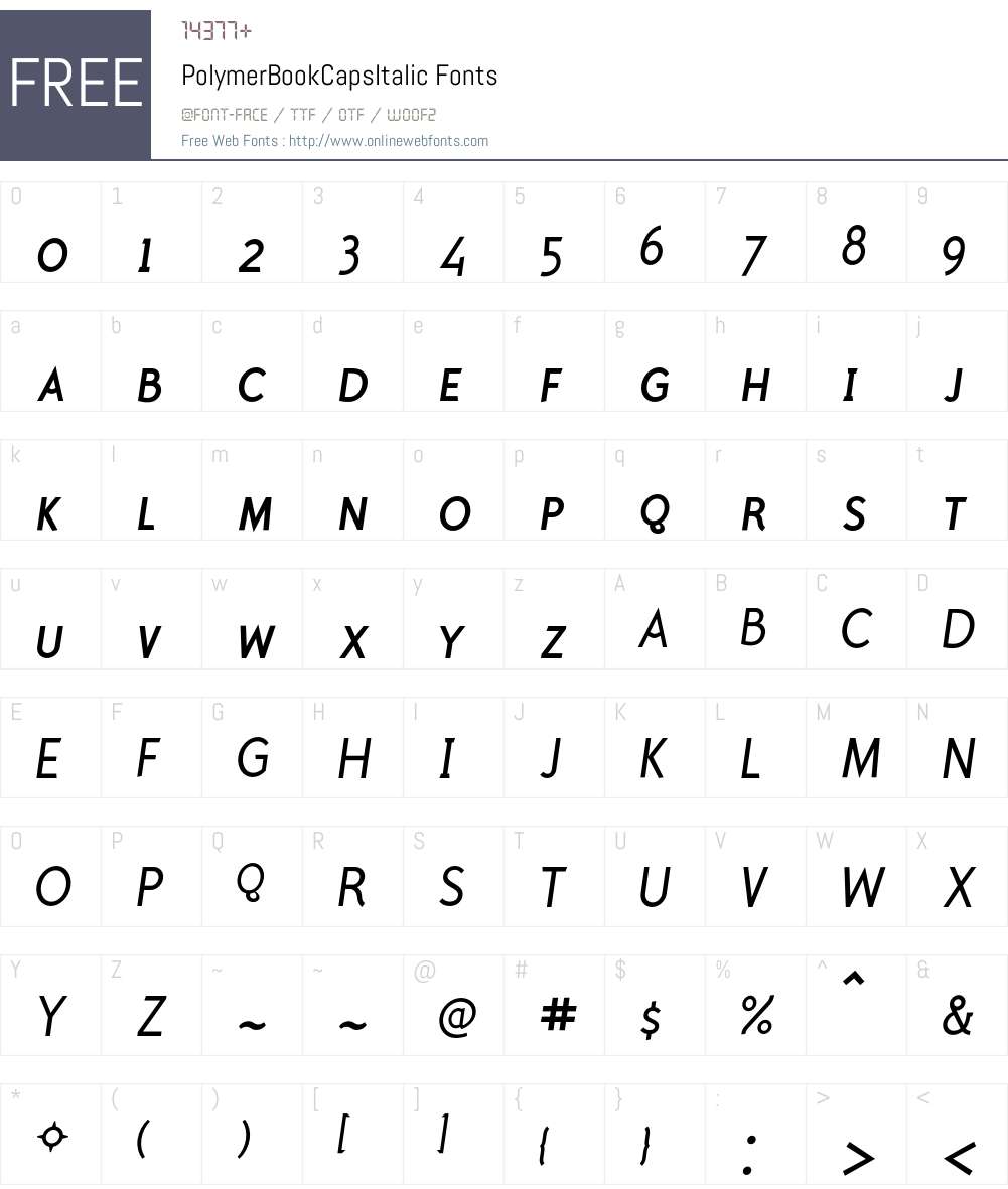 PolymerBookCapsItalic Font Screenshots