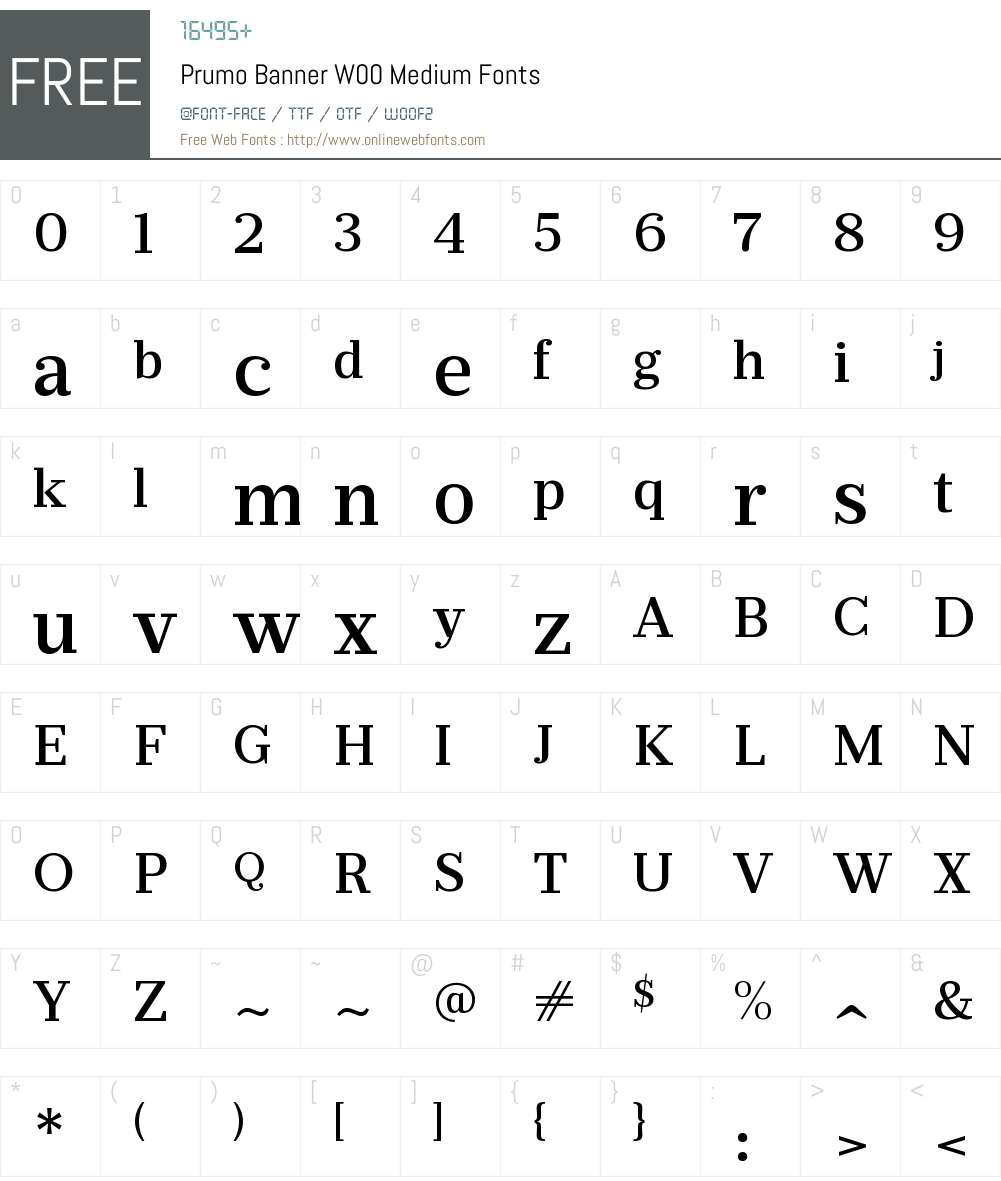 PrumoBannerW00-Medium Font Screenshots