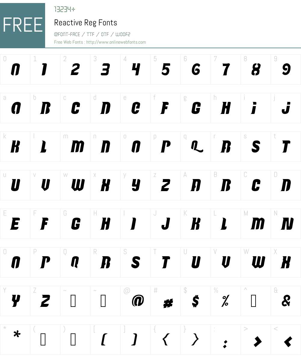Reactive Font Screenshots