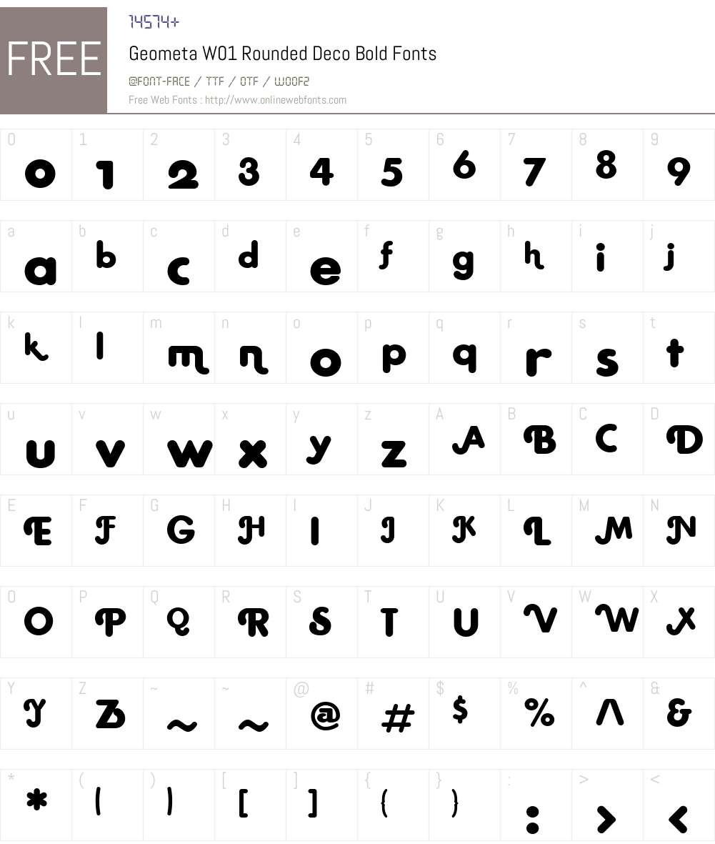 GeometaW01-RoundedDecoBold Font Screenshots