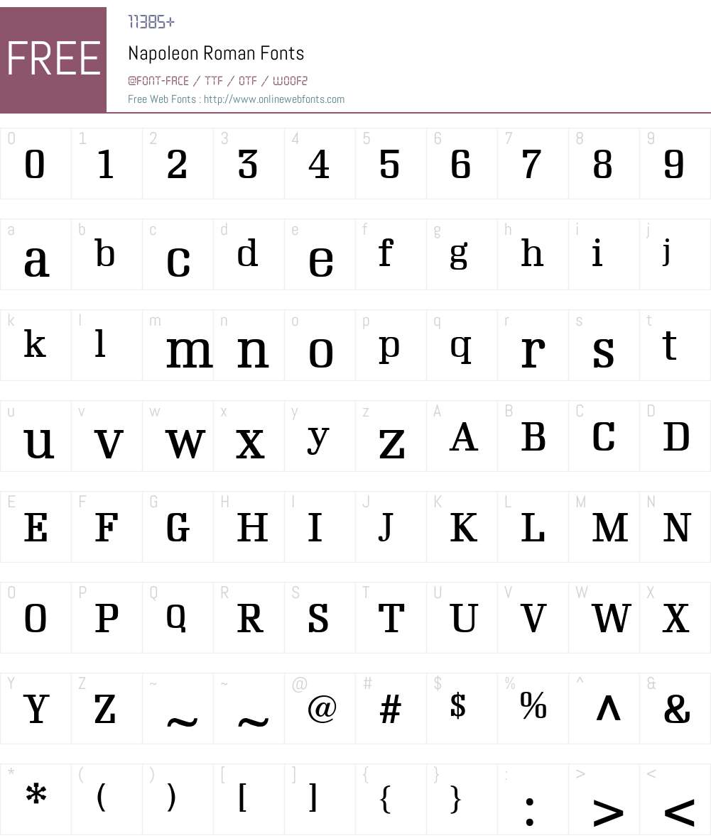 Napoleon Font Screenshots