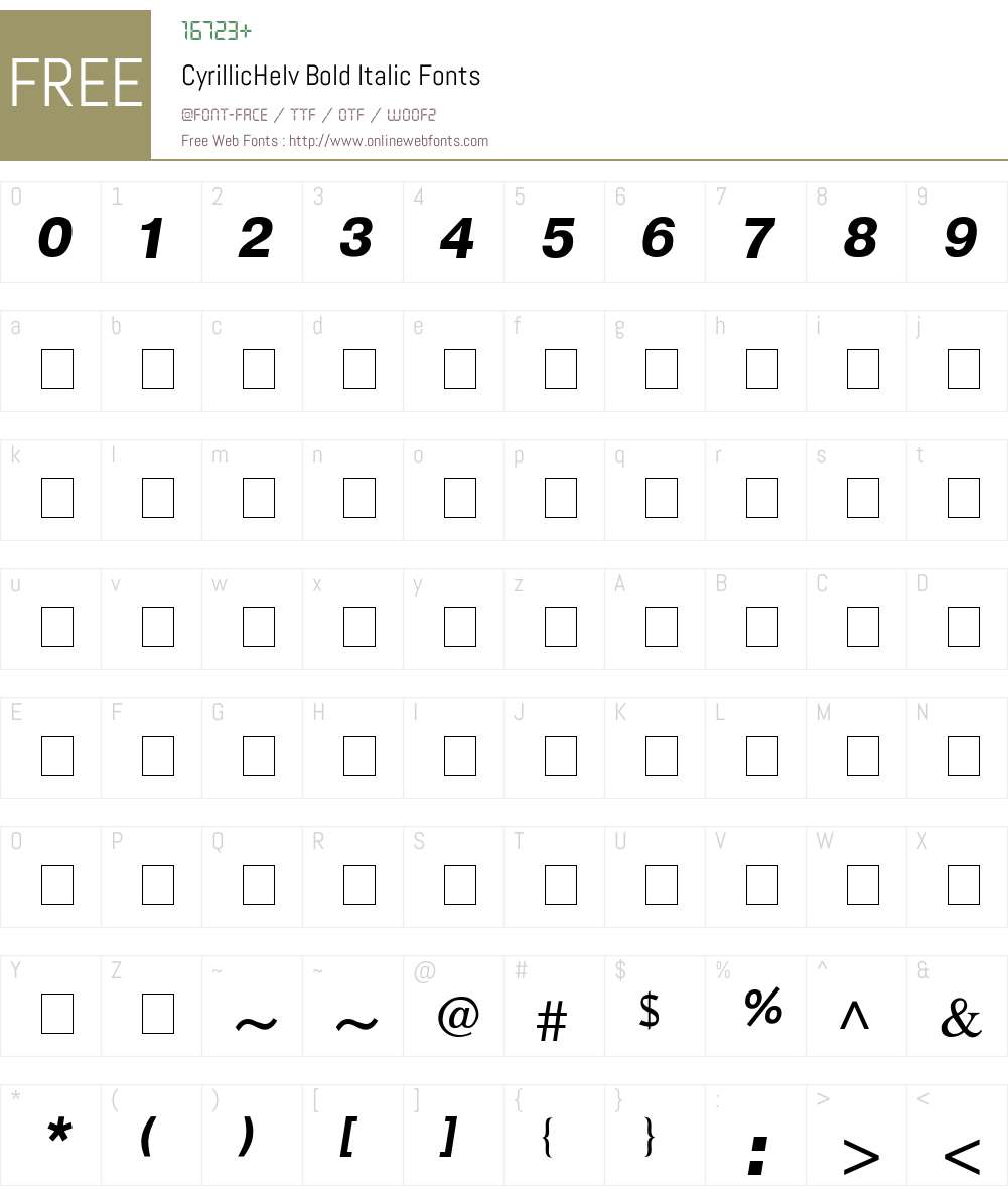 CyrillicHelv Font Screenshots