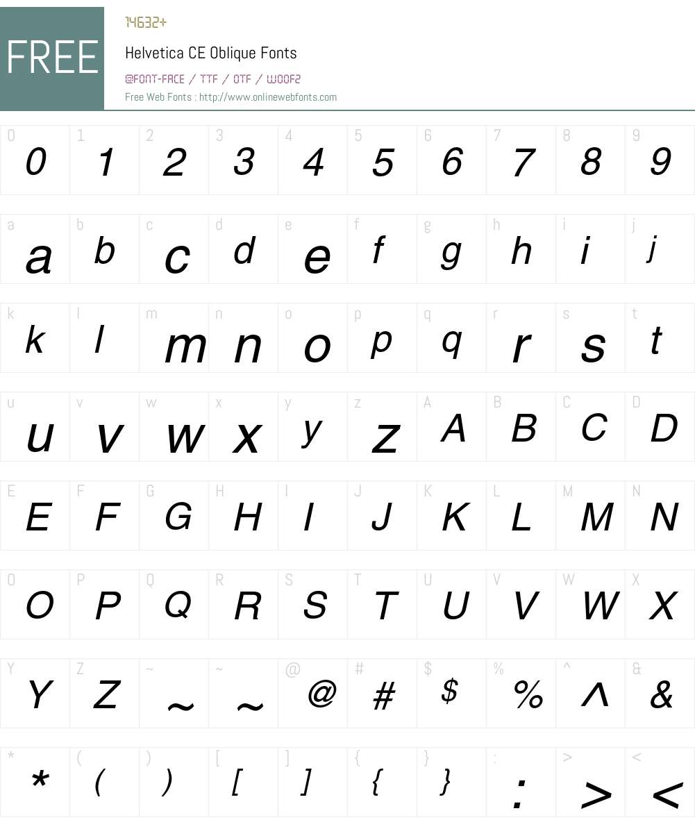 Helvetica Font Screenshots