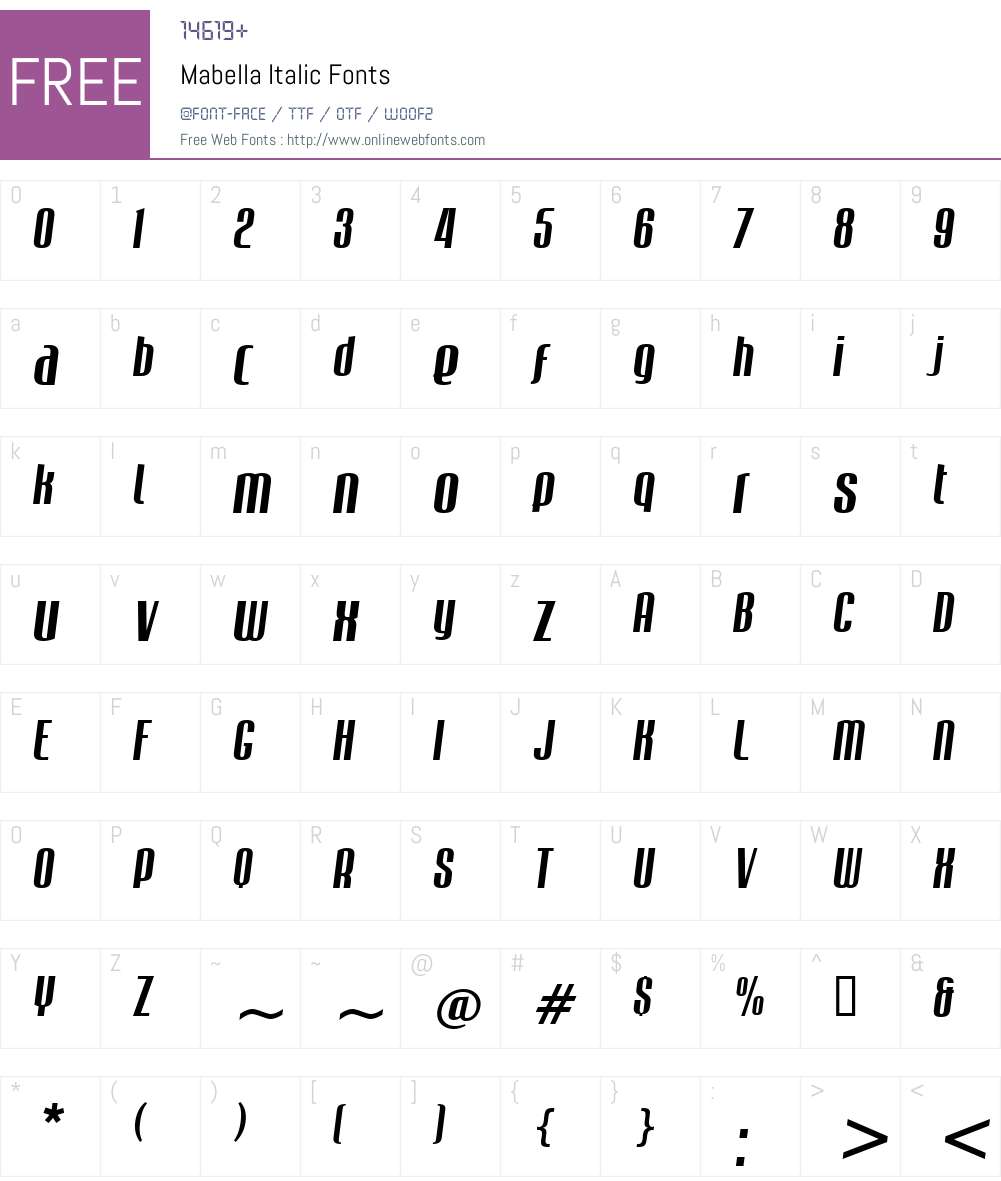 Mabella Font Screenshots