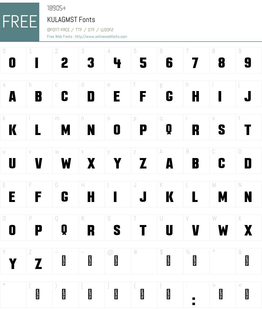 KULAGMST Font Screenshots
