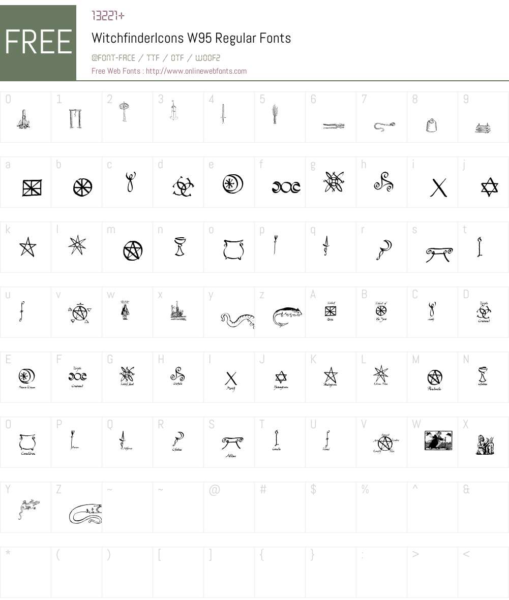 WitchfinderIcons Font Screenshots