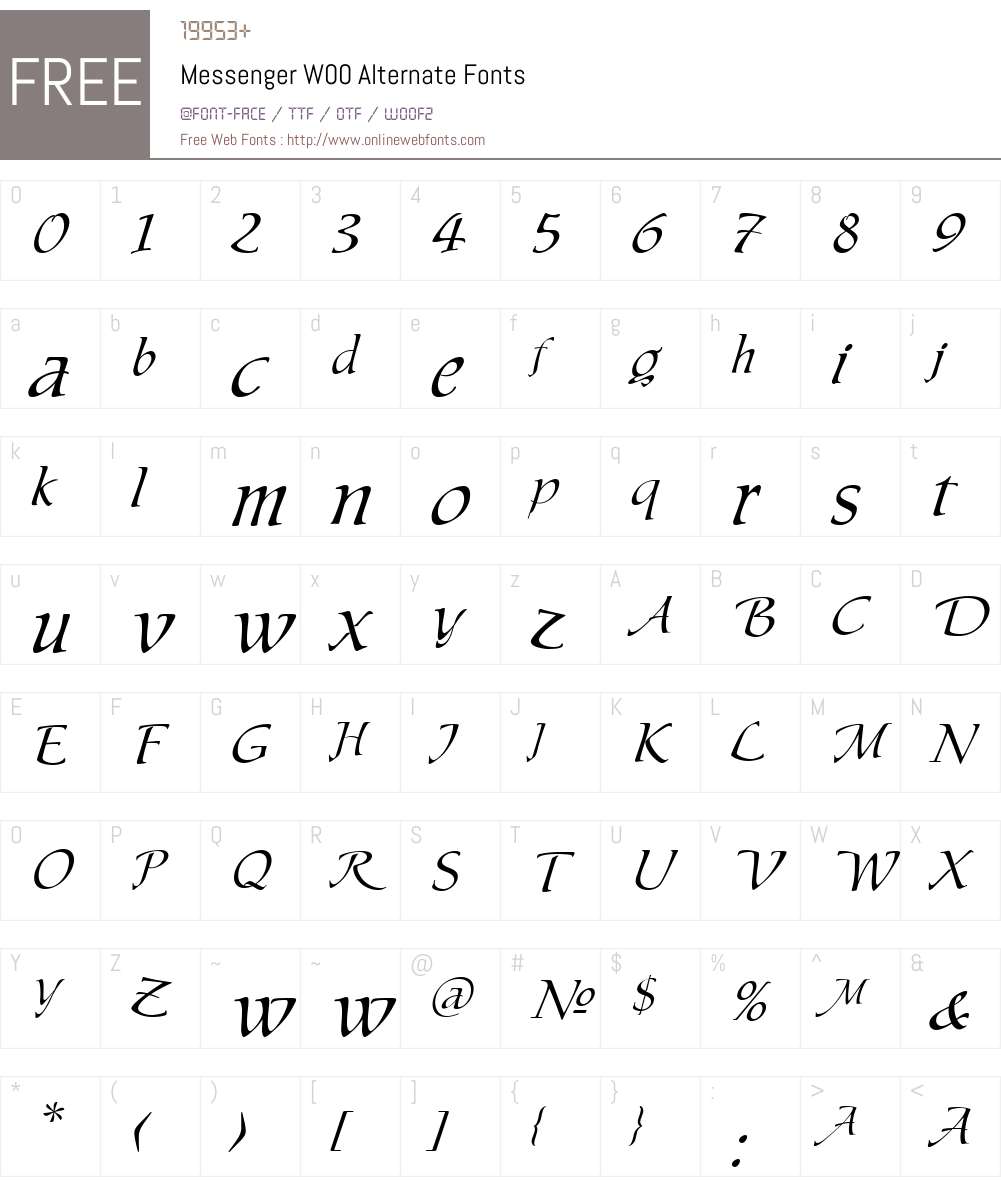 MessengerW00-Alternate Font Screenshots