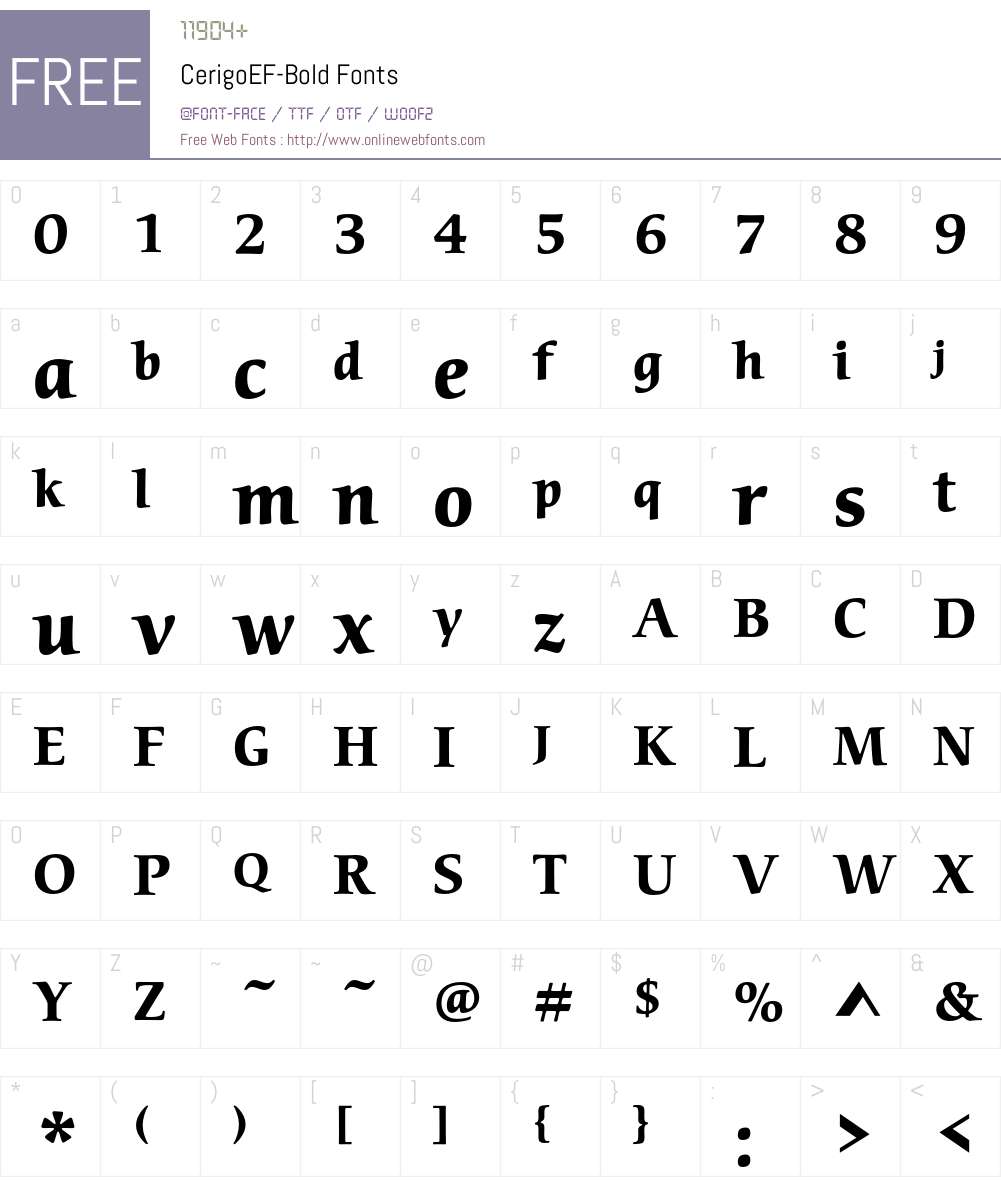 CerigoEF Font Screenshots