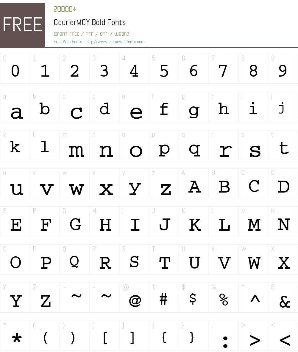 CourierMCY Font Screenshots
