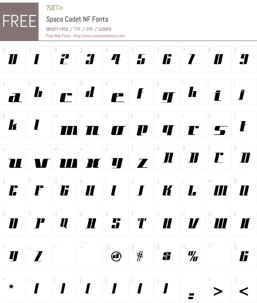 Space Cadet NF Font Screenshots