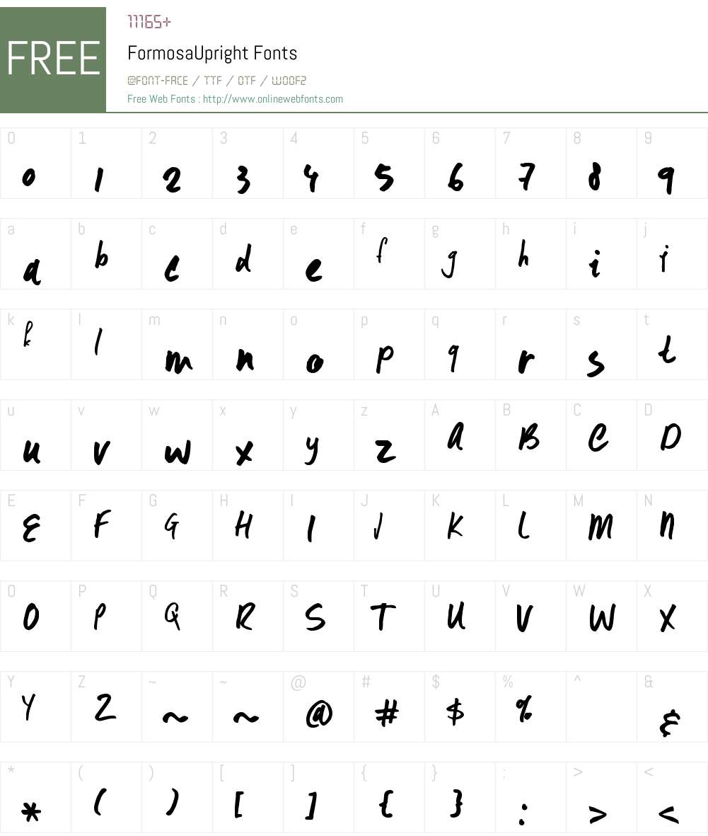 FormosaUpright Font Screenshots