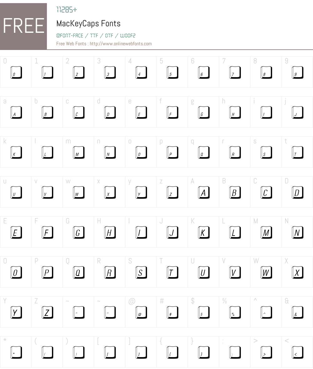 MacKeyCaps Font Screenshots