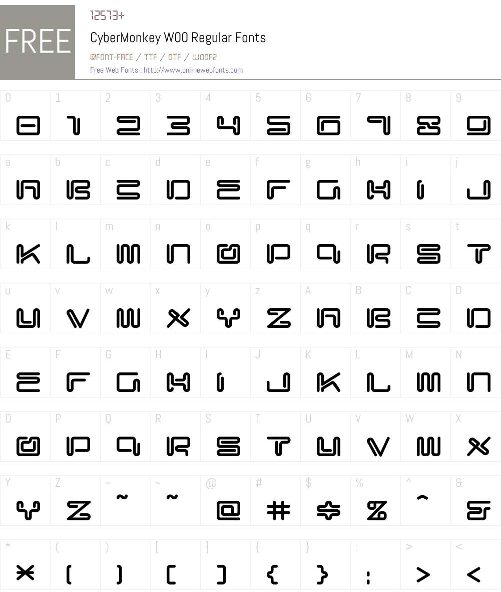 CyberMonkeyW00-Regular Font Screenshots