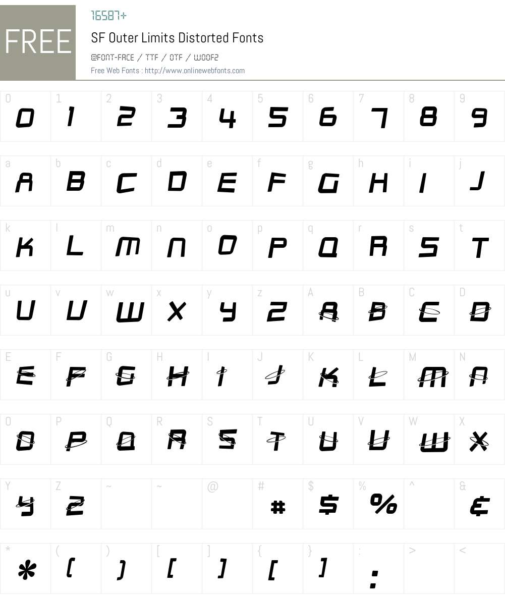 SF Outer Limits Distorted Font Screenshots