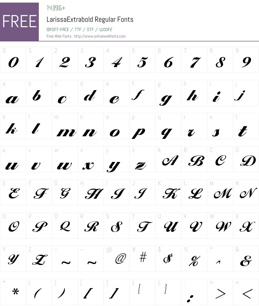 LarissaExtrabold Font Screenshots