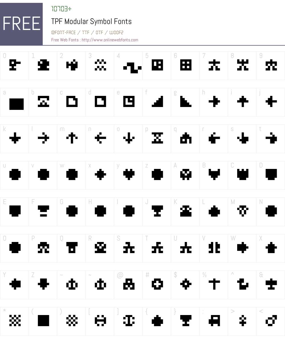 TPF Modular Symbol Font Screenshots