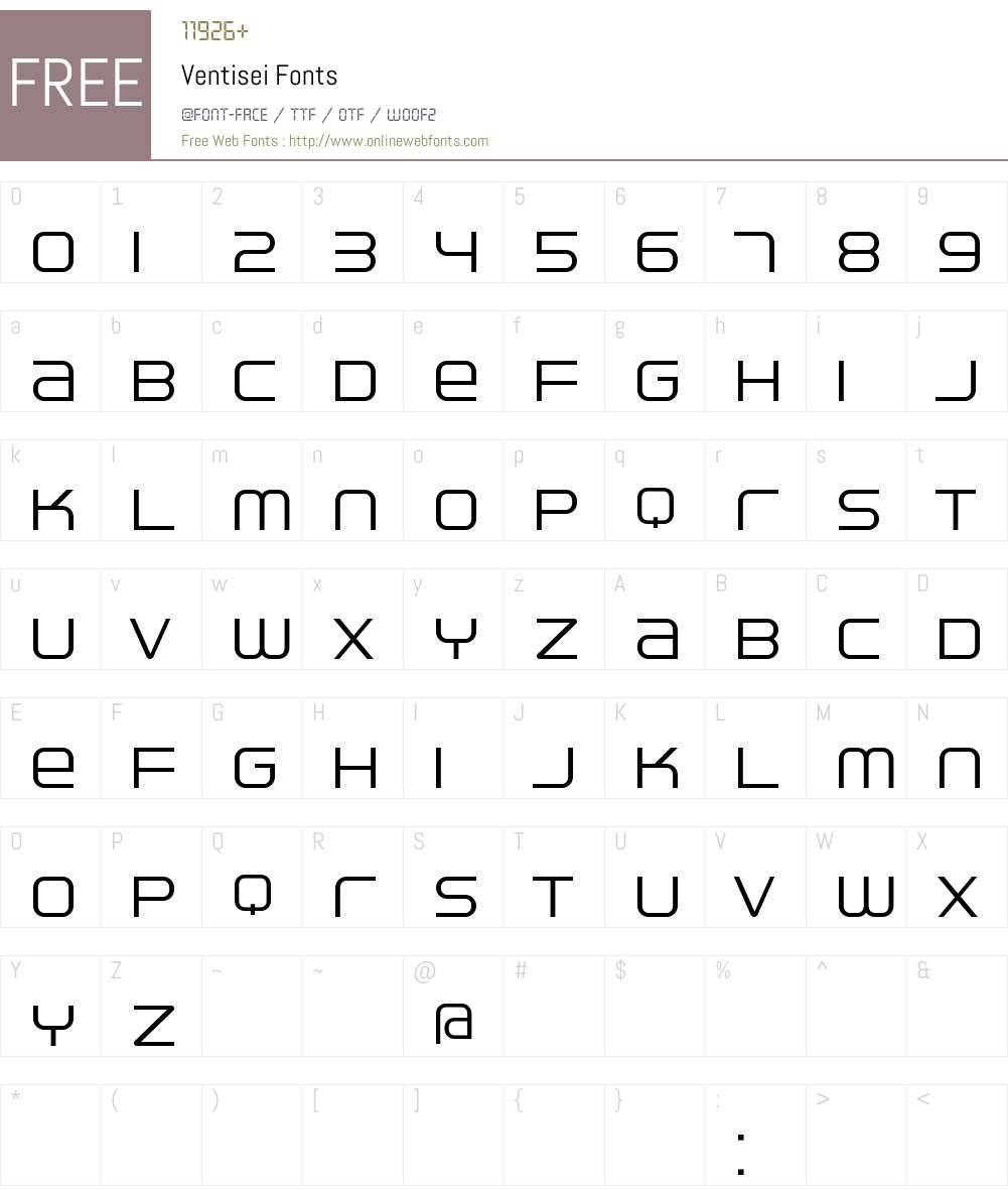 Ventisei Font Screenshots