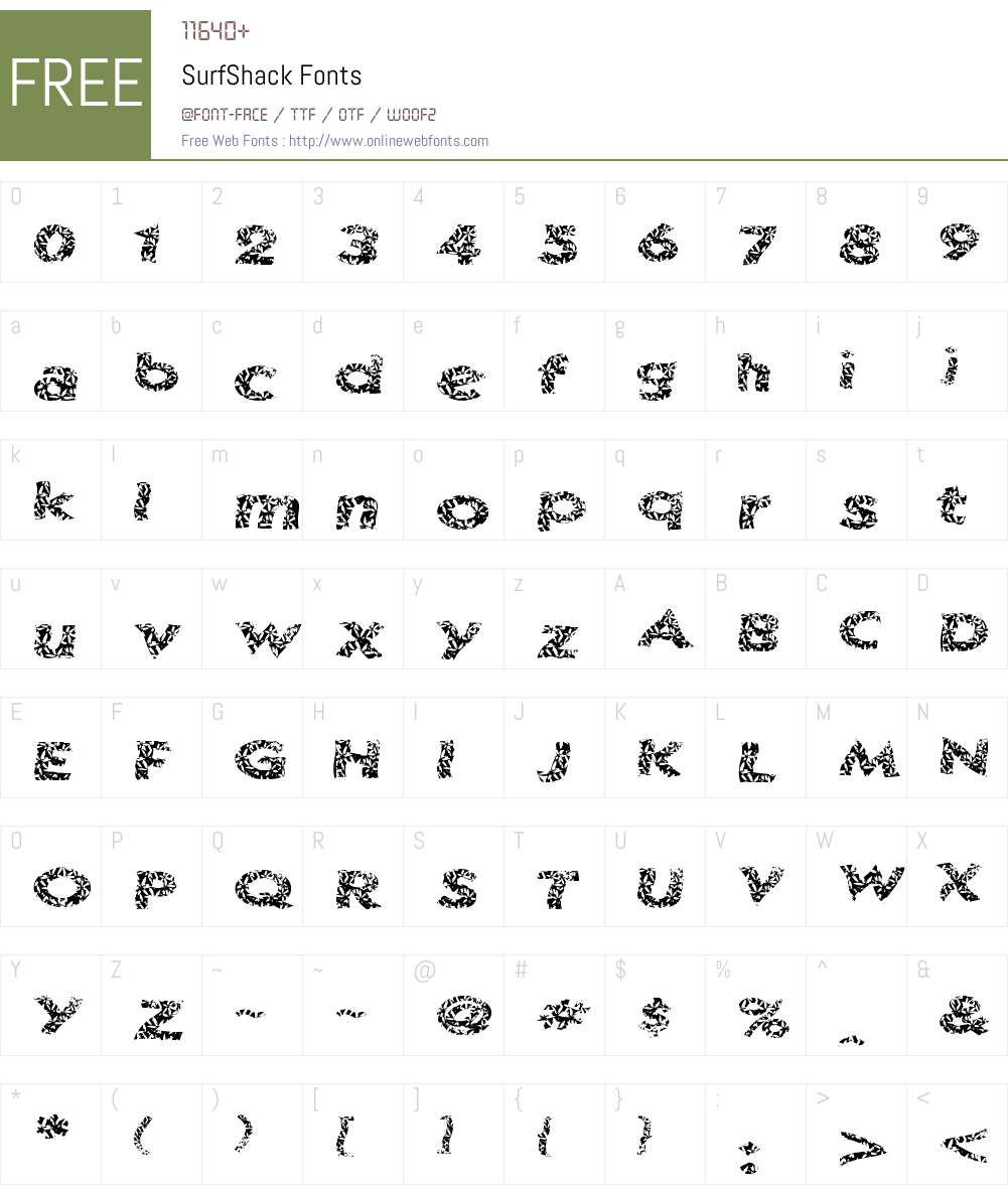 SurfShack Font Screenshots