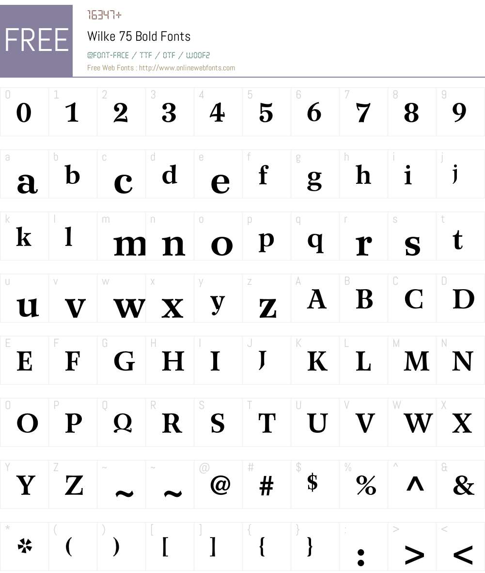 Wilke Font Screenshots