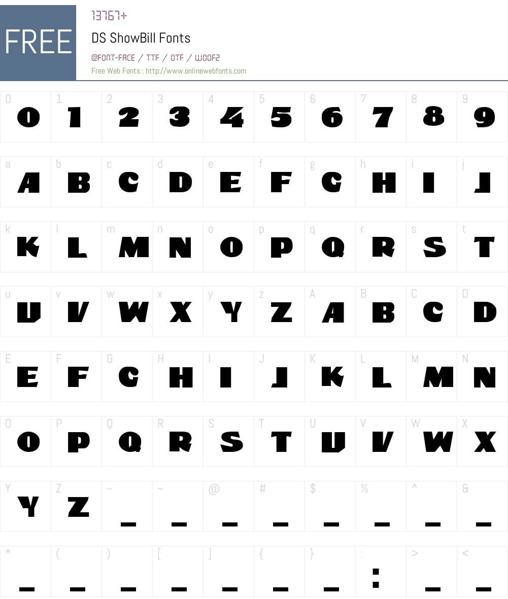 DS ShowBill Font Screenshots