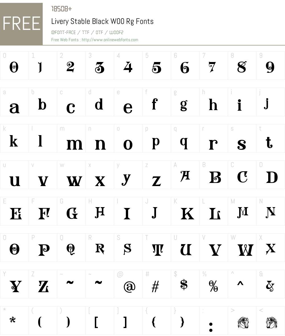 LiveryStableBlackW00-Rg Font Screenshots