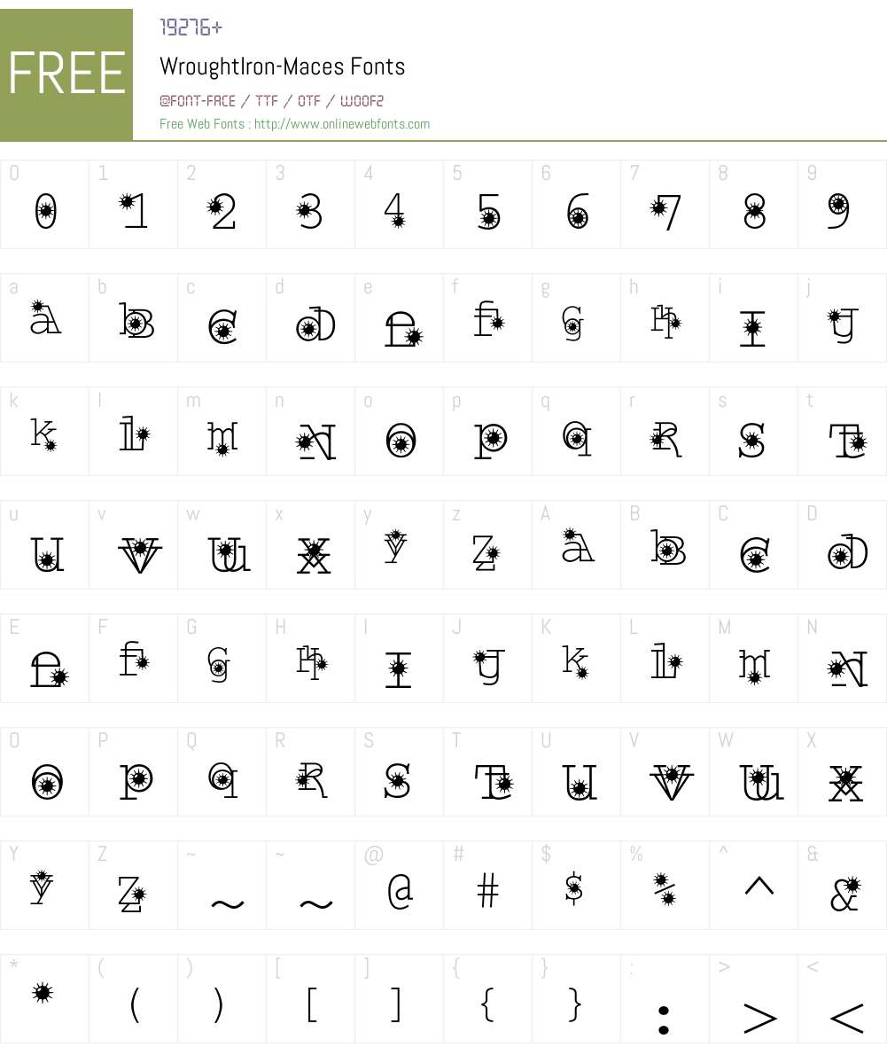WroughtIron Font Screenshots