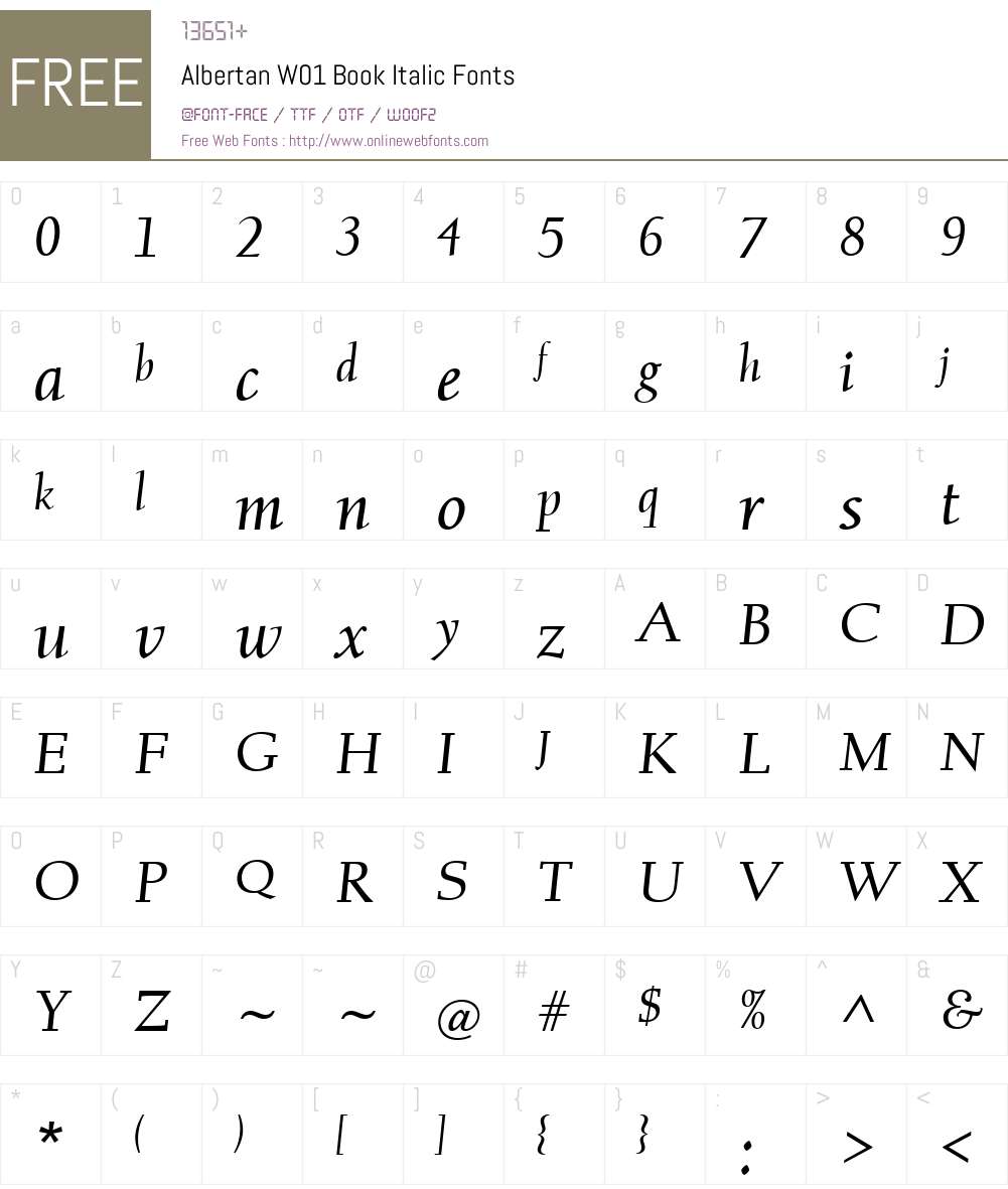 Albertan Font Screenshots