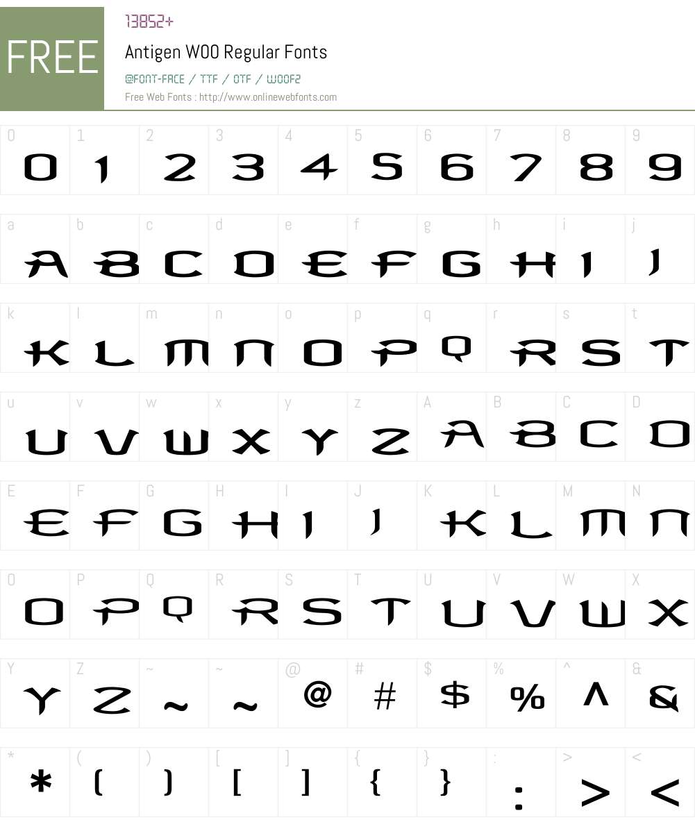Antigen Font Screenshots