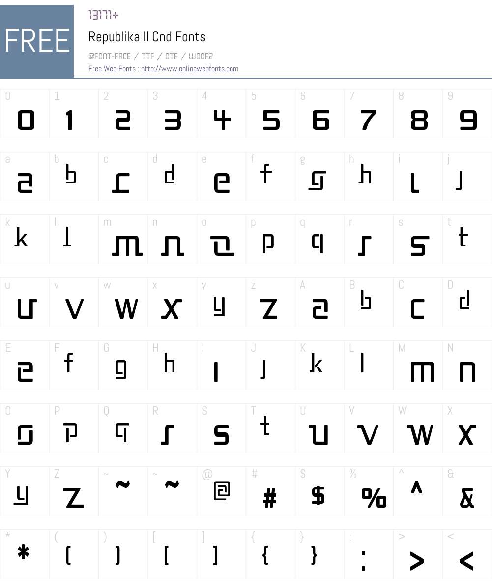 Republika II Cnd Font Screenshots