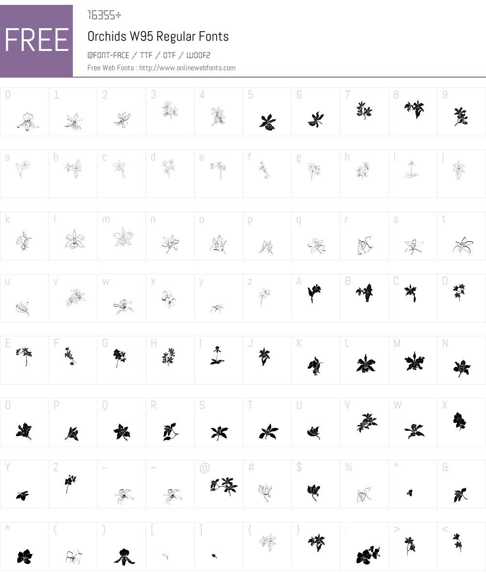 OrchidsW95-Regular Font Screenshots