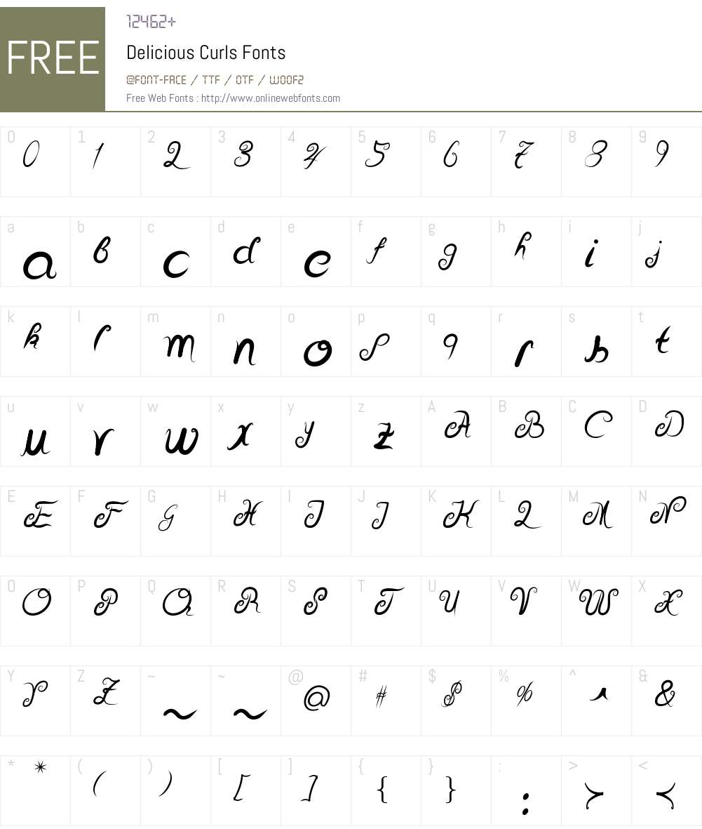 Delicious Curls Font Screenshots