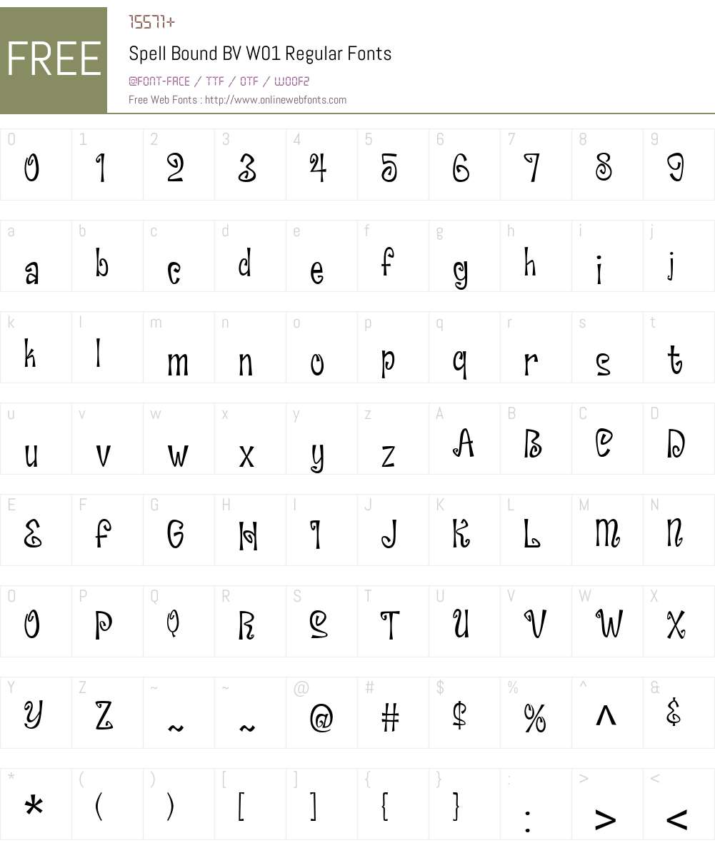 Spell Bound BV Font Screenshots