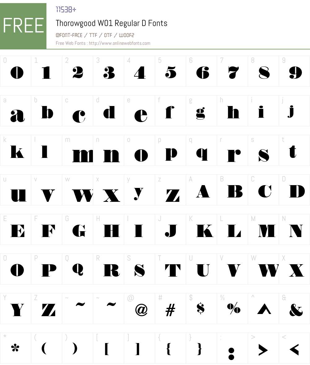ThorowgoodW01-RegularD Font Screenshots