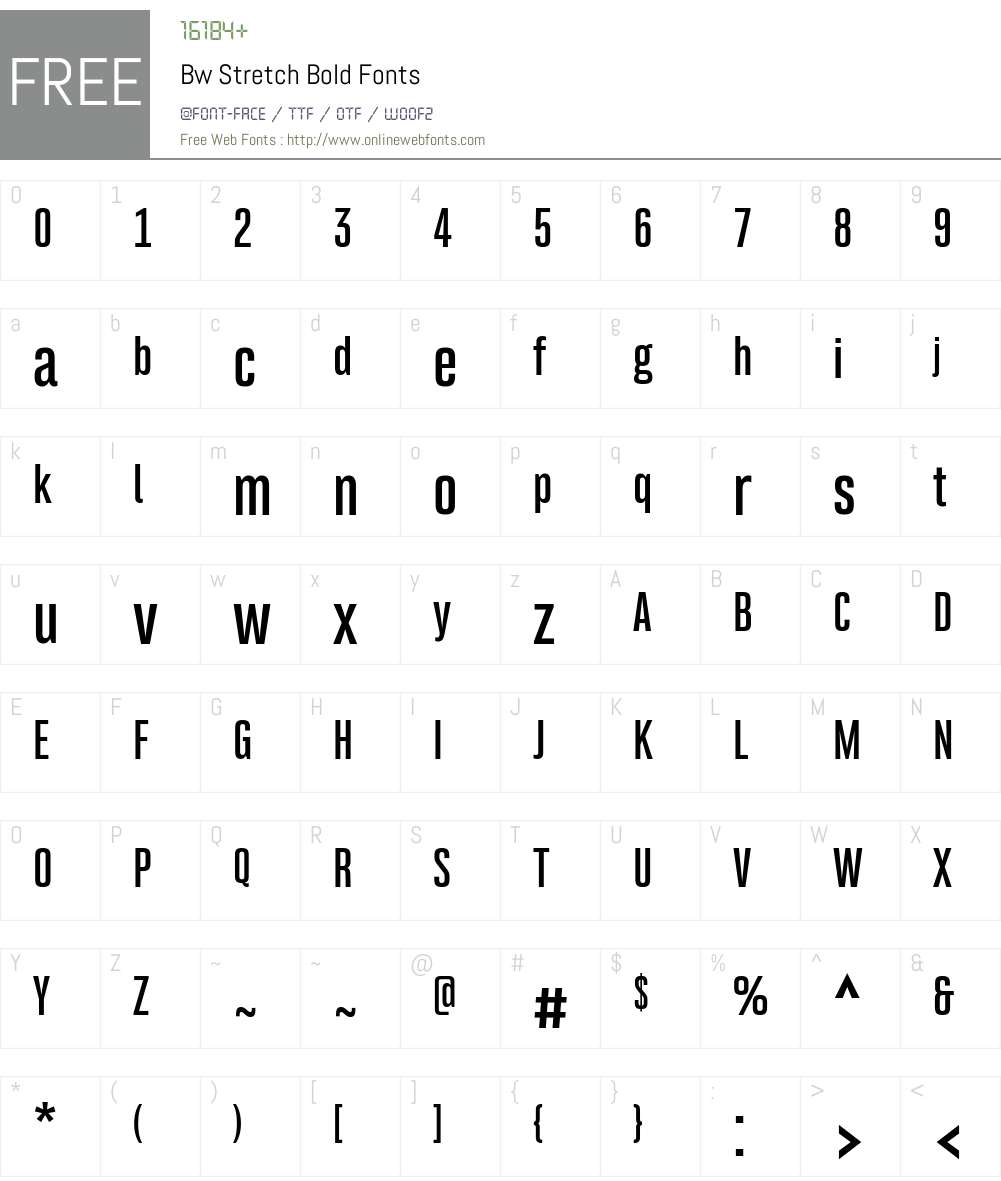 BwStretch-Bold Font Screenshots