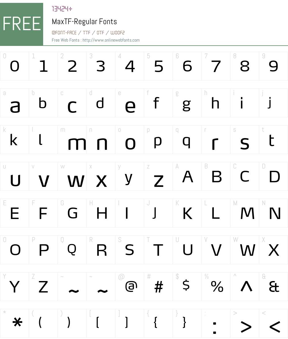 MaxTF-Regular Font Screenshots