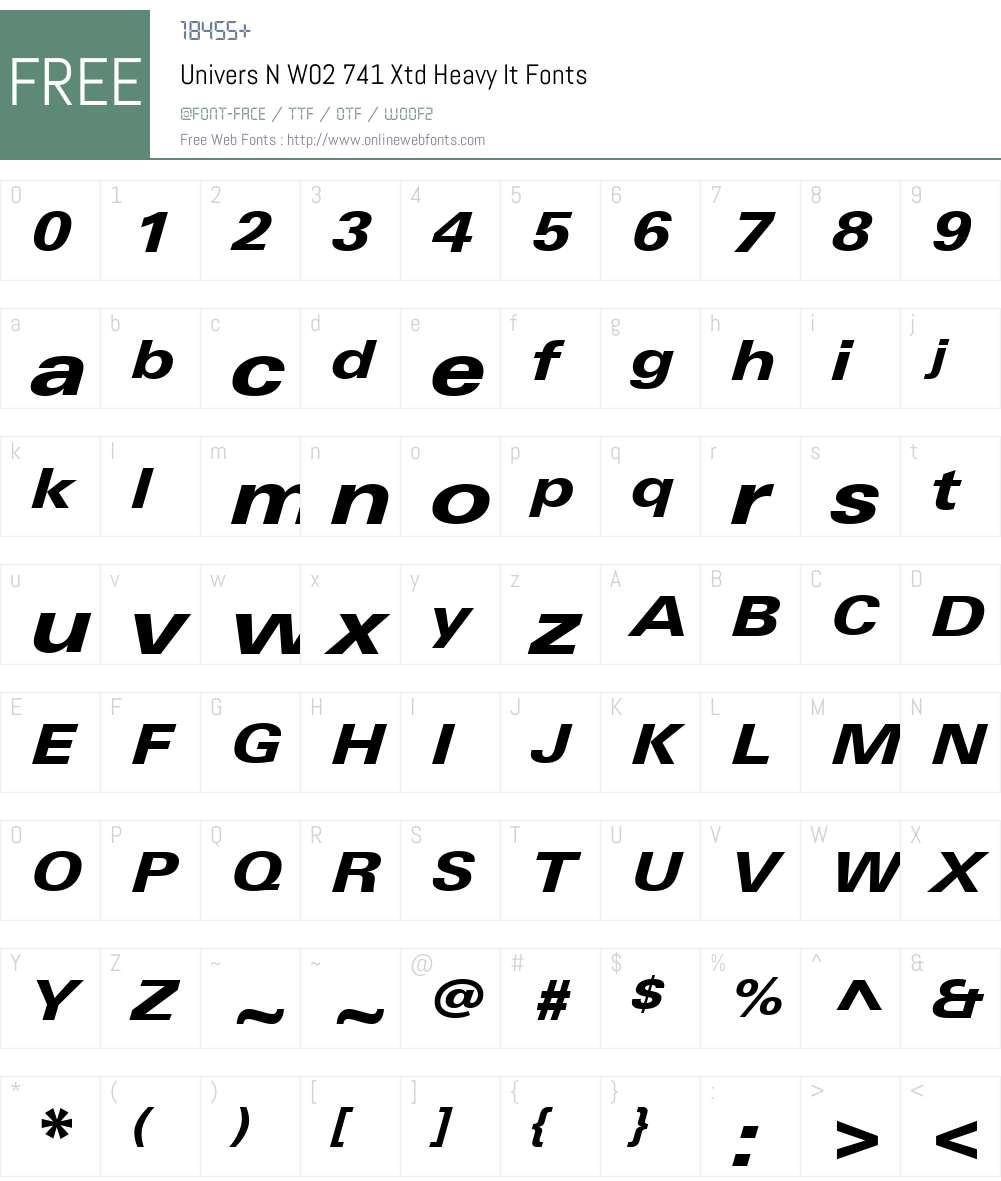 UniversNW02-741XtdHeavyIt Font Screenshots