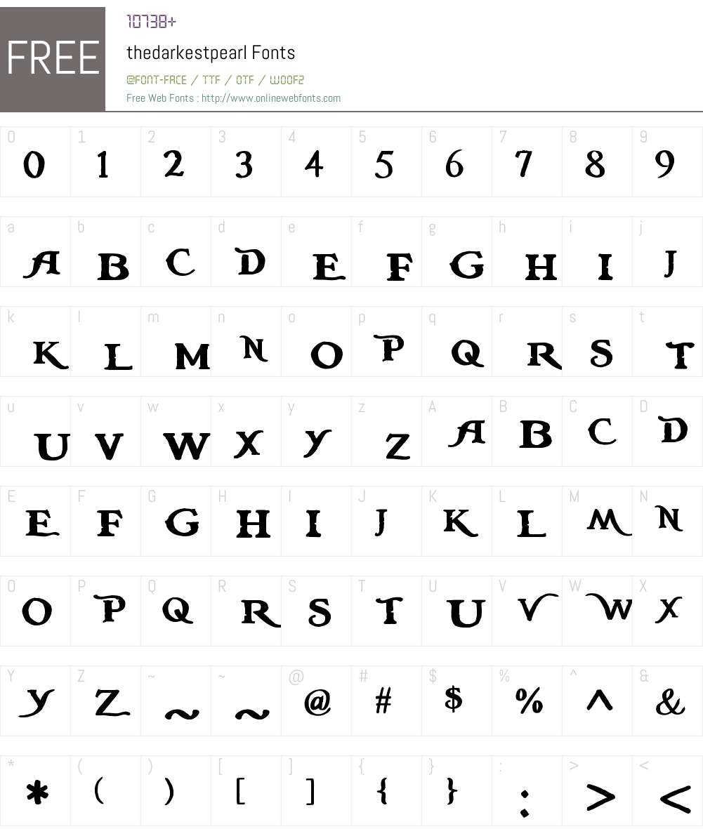 thedarkestpearl Font Screenshots