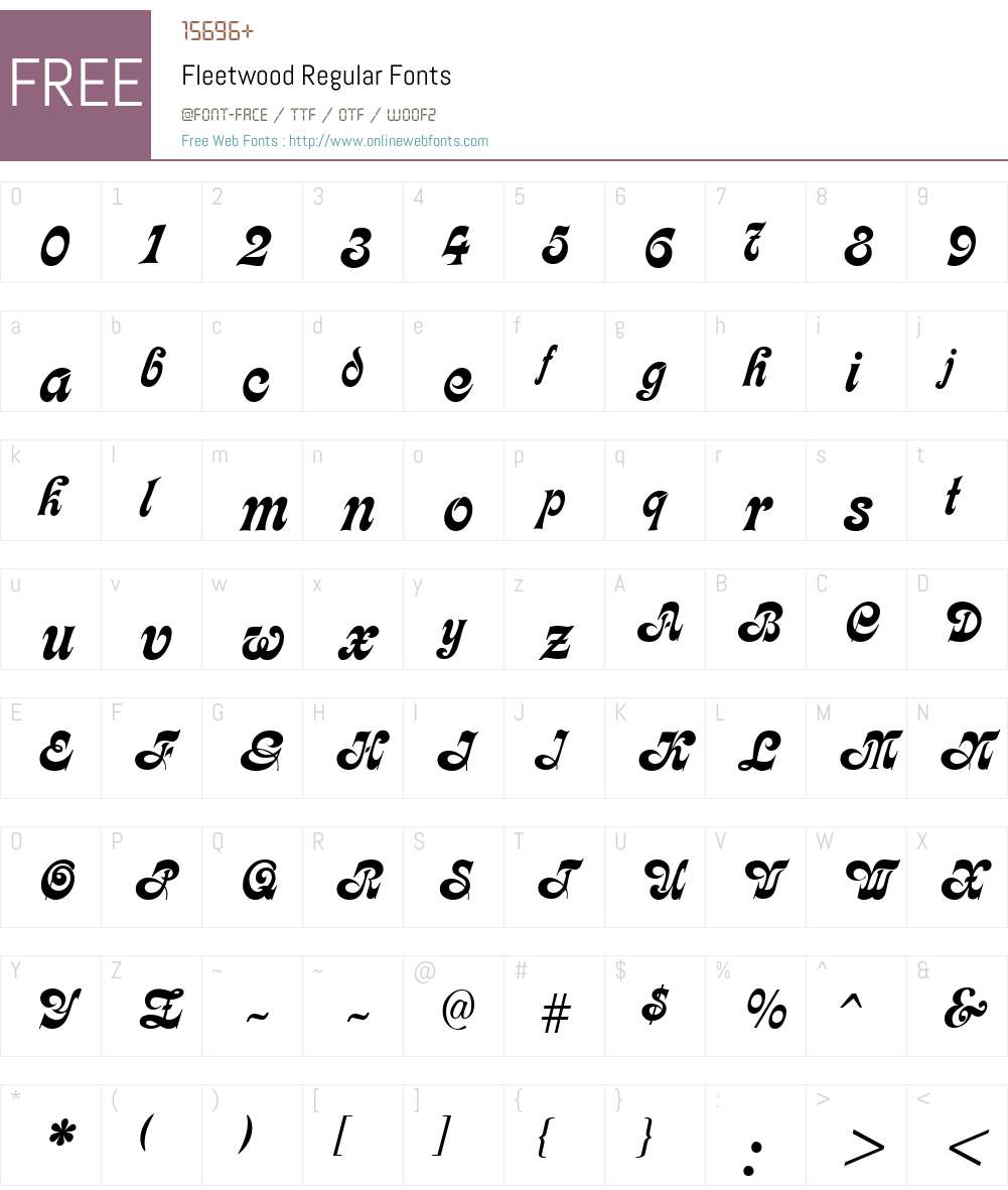 Fleetwood Font Screenshots