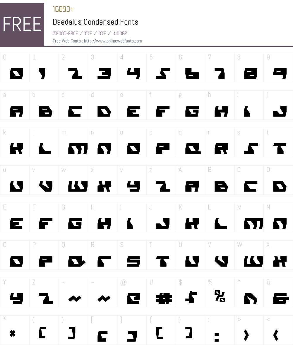 Daedalus Condensed Font Screenshots