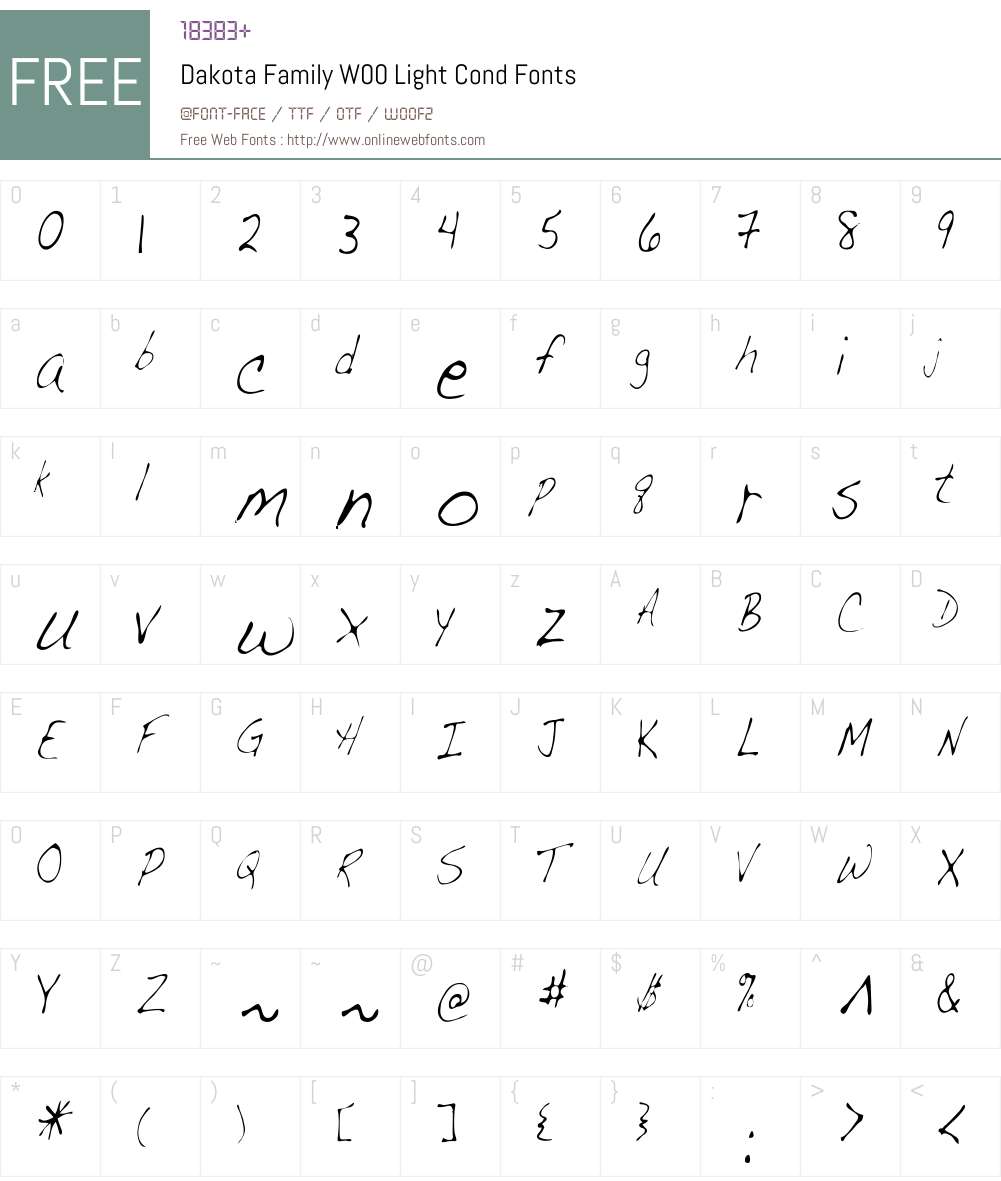 DakotaFamilyW00-LightCond Font Screenshots