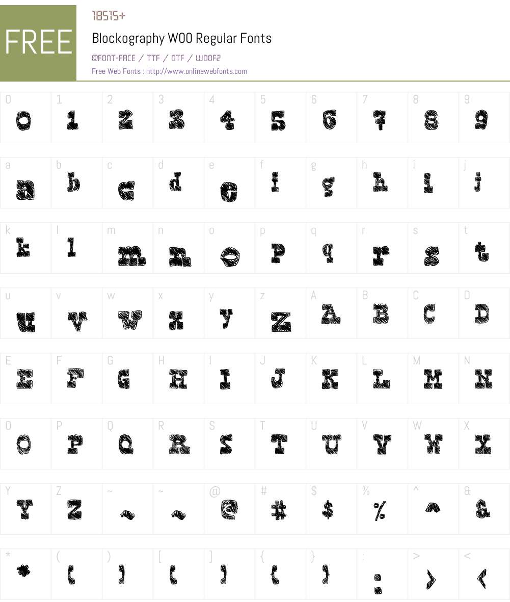 BlockographyW00-Regular Font Screenshots